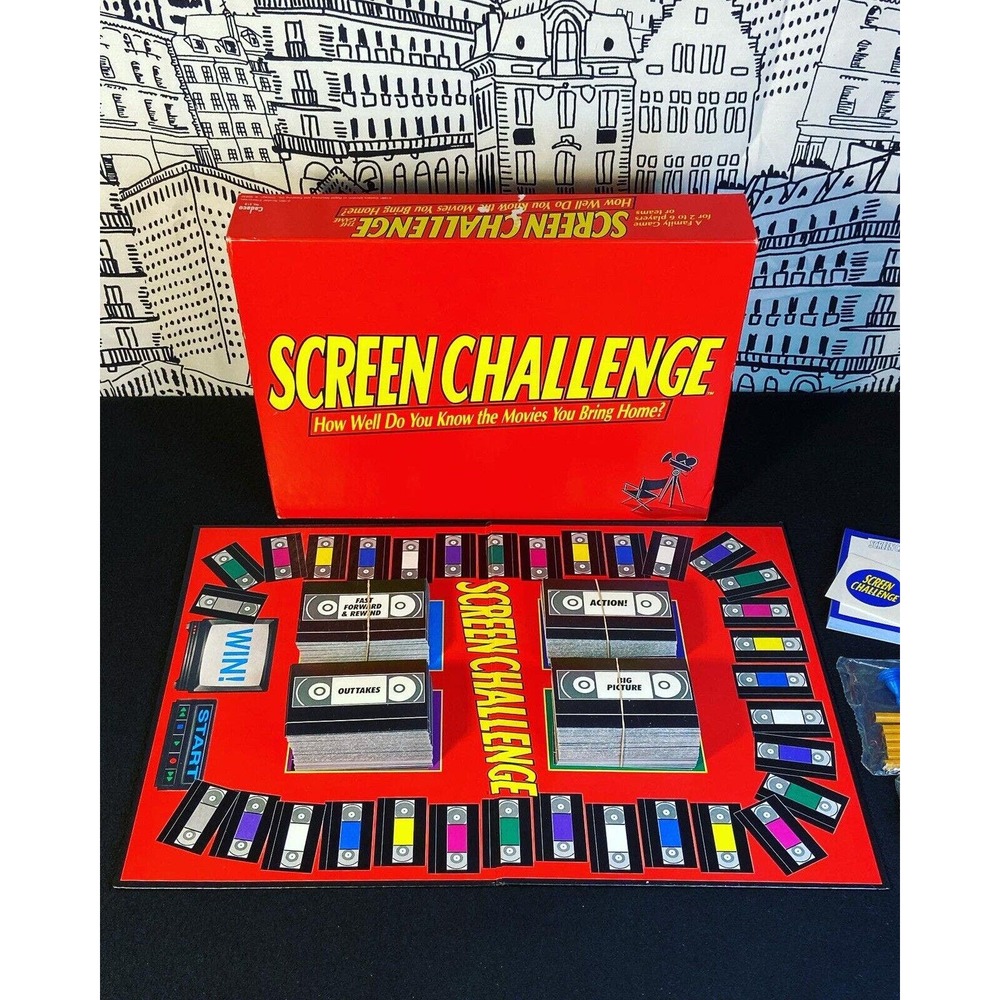 NOB Vintage 1991 Screen Challenge Cadaco 90s Movie Trivia Board Game COMPLETE - Picture 9 of 11